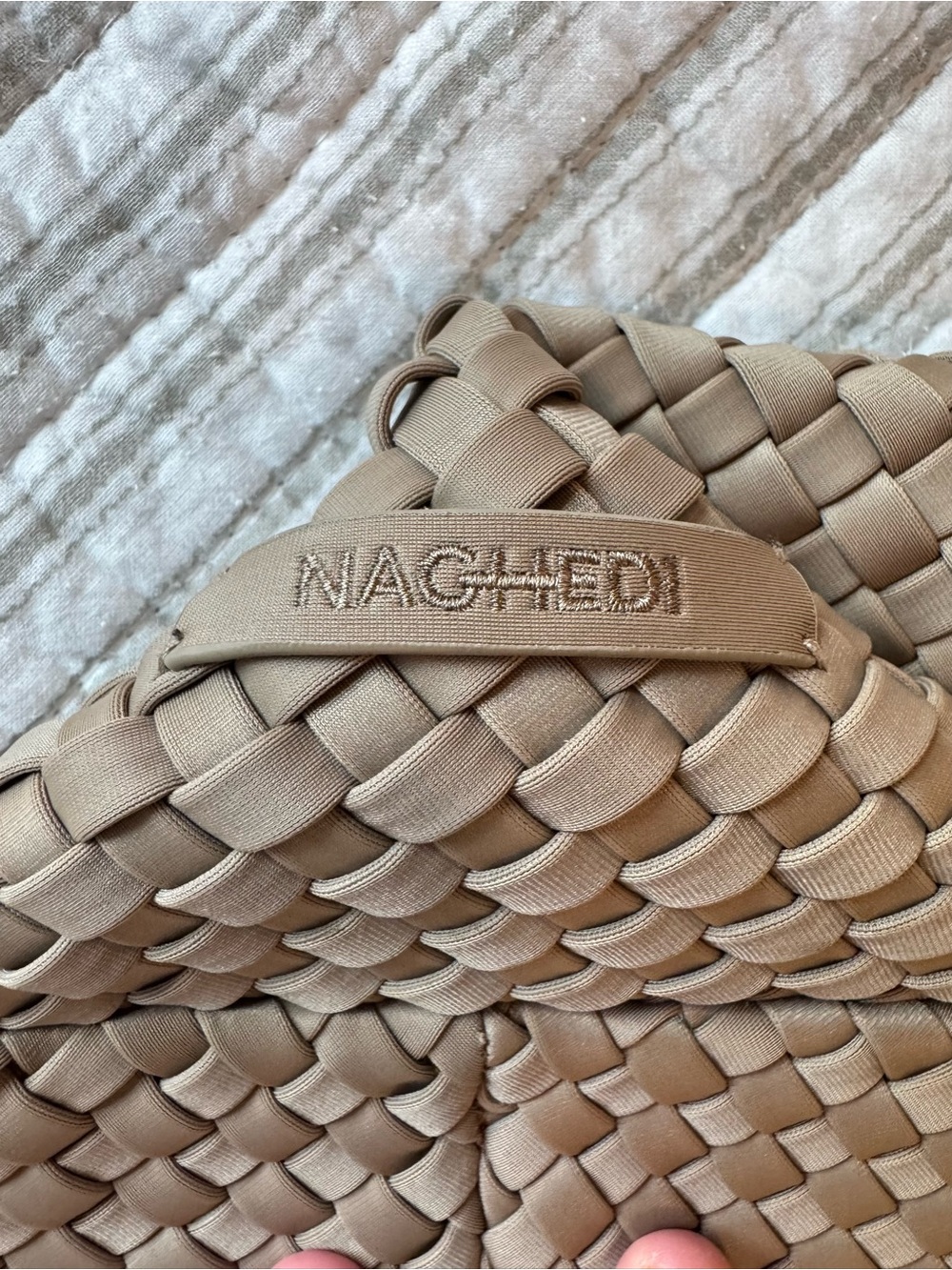 Naghedi Woven Tote in Taupe - Picture 4 of 9